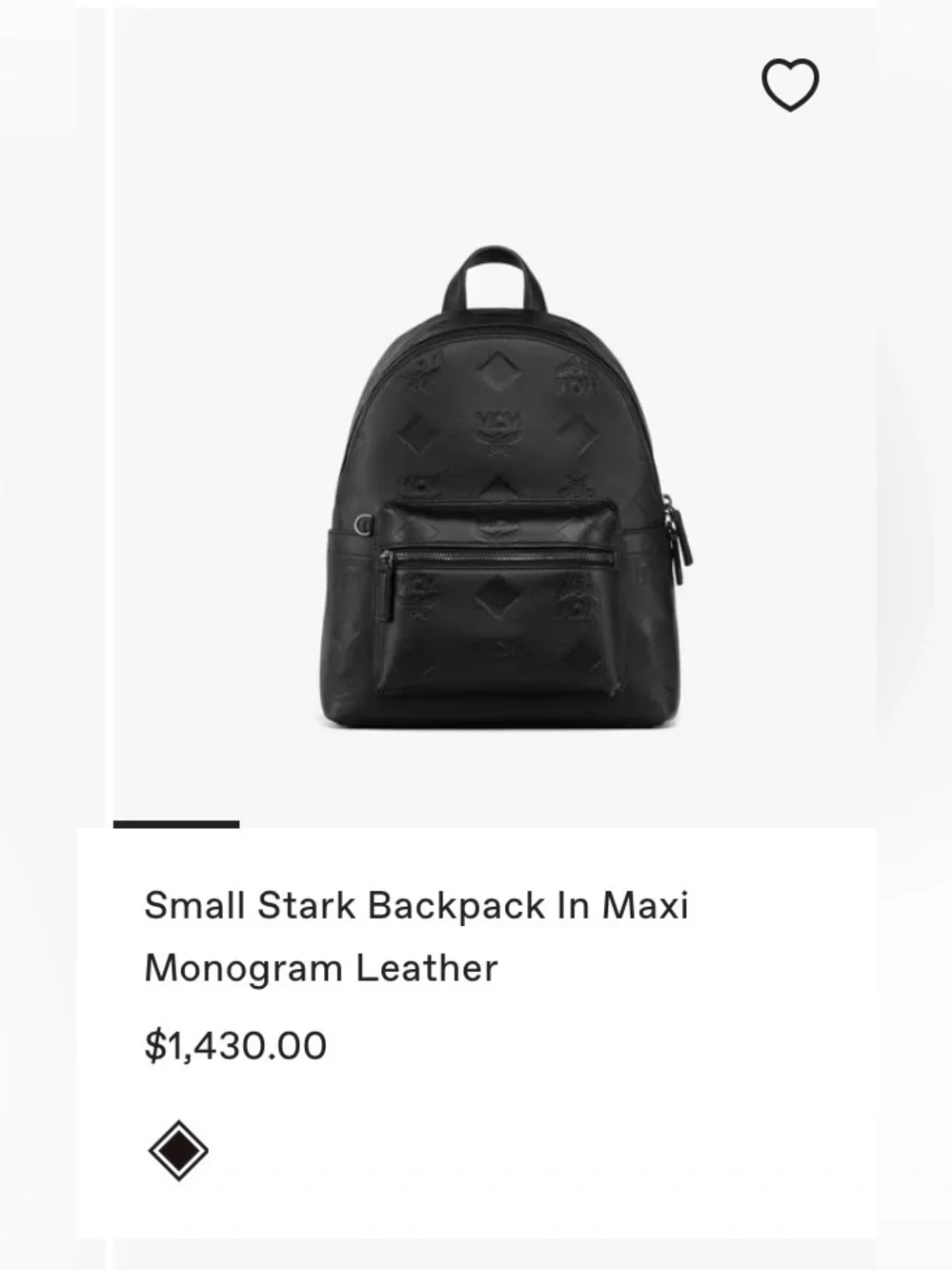 MCM Black Visetos Embossed Mini Backpack
